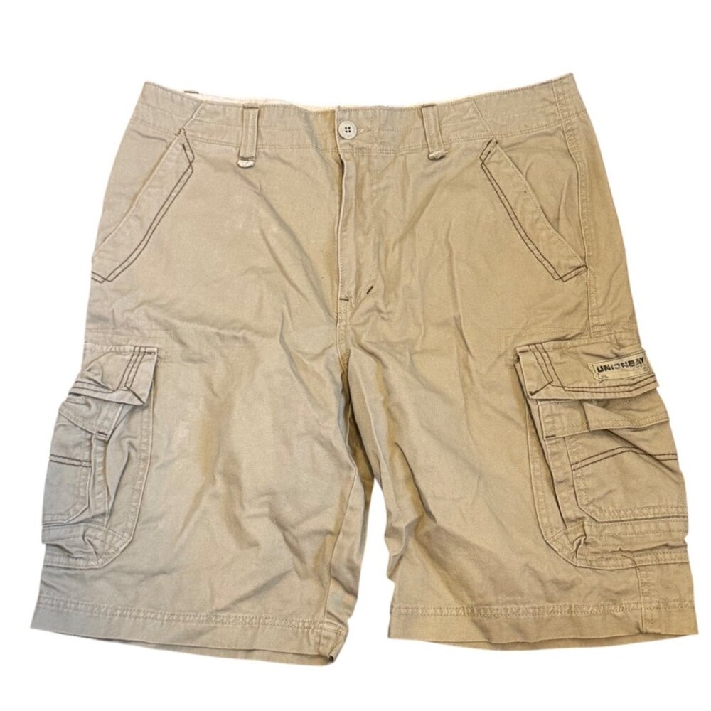 Unionbay Cargo Shorts Mens Size 36 Beige Multi-Pocket Casual Outdoor